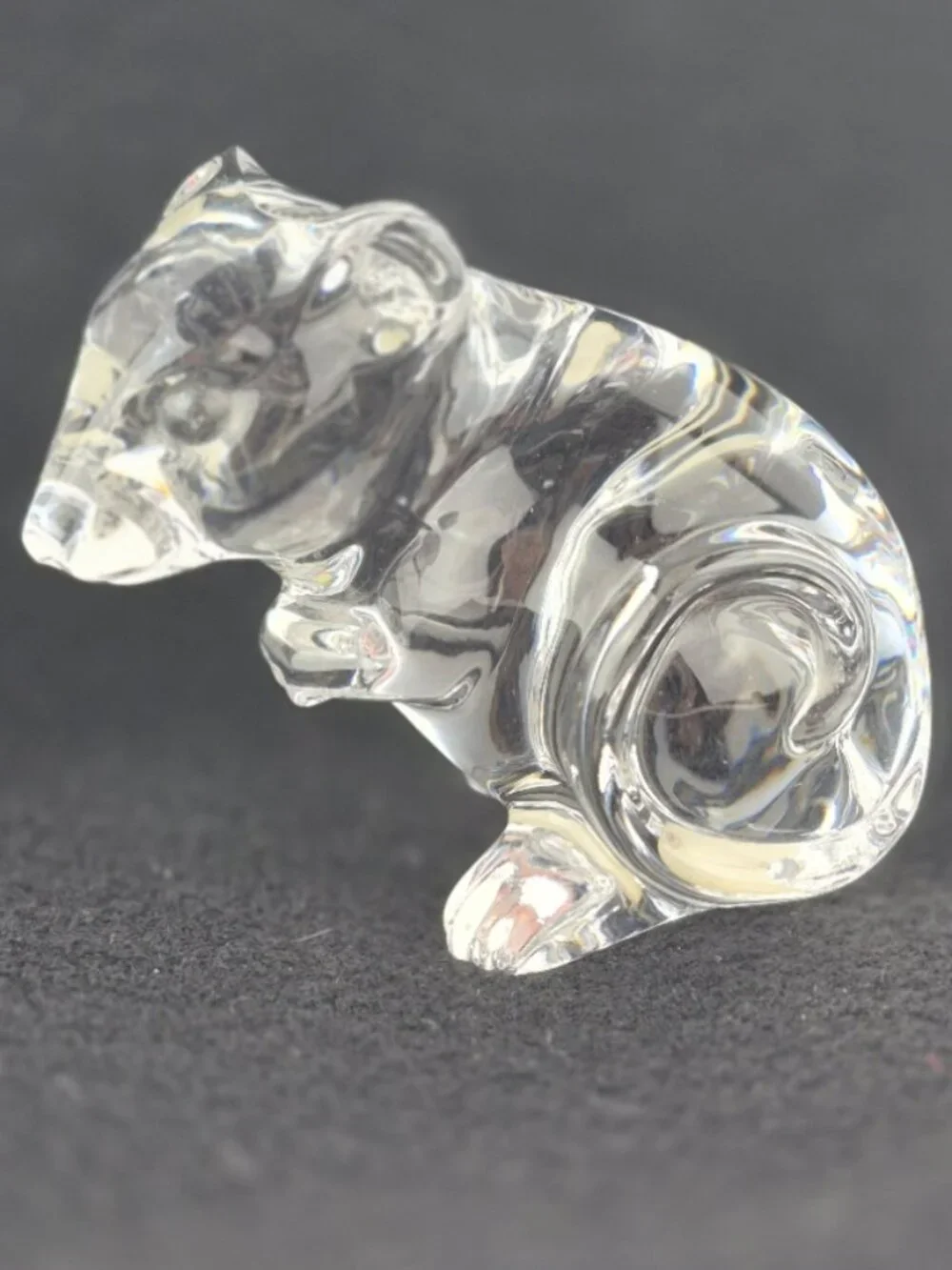 Vintage Princess House Pets Collection 24% Lead Crystal Mouse Figurine